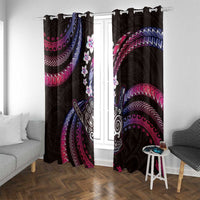 Hawaii Shaka Sign Window Curtain Fantastic Frangipani Sweet Vibes LT01 With Grommets Pink - Polynesian Pride