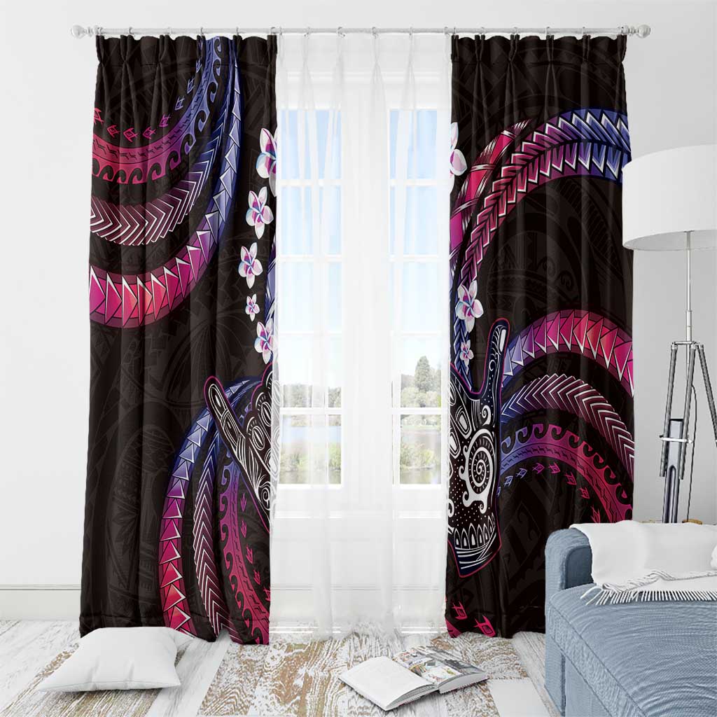 Hawaii Shaka Sign Window Curtain Fantastic Frangipani Sweet Vibes LT01 - Polynesian Pride