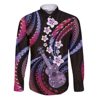 Hawaiian Ukulele Family Matching Tank Maxi Dress and Hawaiian Shirt Sweet Dream Fantastic Plumeria