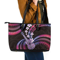 Hawaiian Ukulele Leather Tote Bag Sweet Dream Fantastic Plumeria