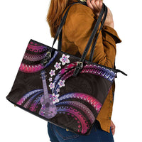 Hawaiian Ukulele Leather Tote Bag Sweet Dream Fantastic Plumeria