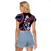 Hawaiian Ukulele Raglan Cropped T Shirt Sweet Dream Fantastic Plumeria