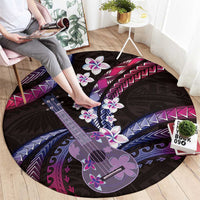 Hawaiian Ukulele Round Carpet Sweet Dream Fantastic Plumeria