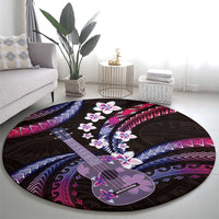 Hawaiian Ukulele Round Carpet Sweet Dream Fantastic Plumeria