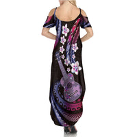 Hawaiian Ukulele Summer Maxi Dress Sweet Dream Fantastic Plumeria
