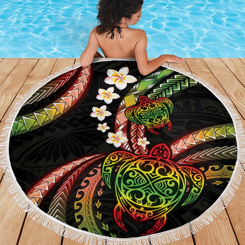 Hawaii Turtles Plumeria Beach Blanket Reggae Polynesian Pattern LT01 - Polynesian Pride