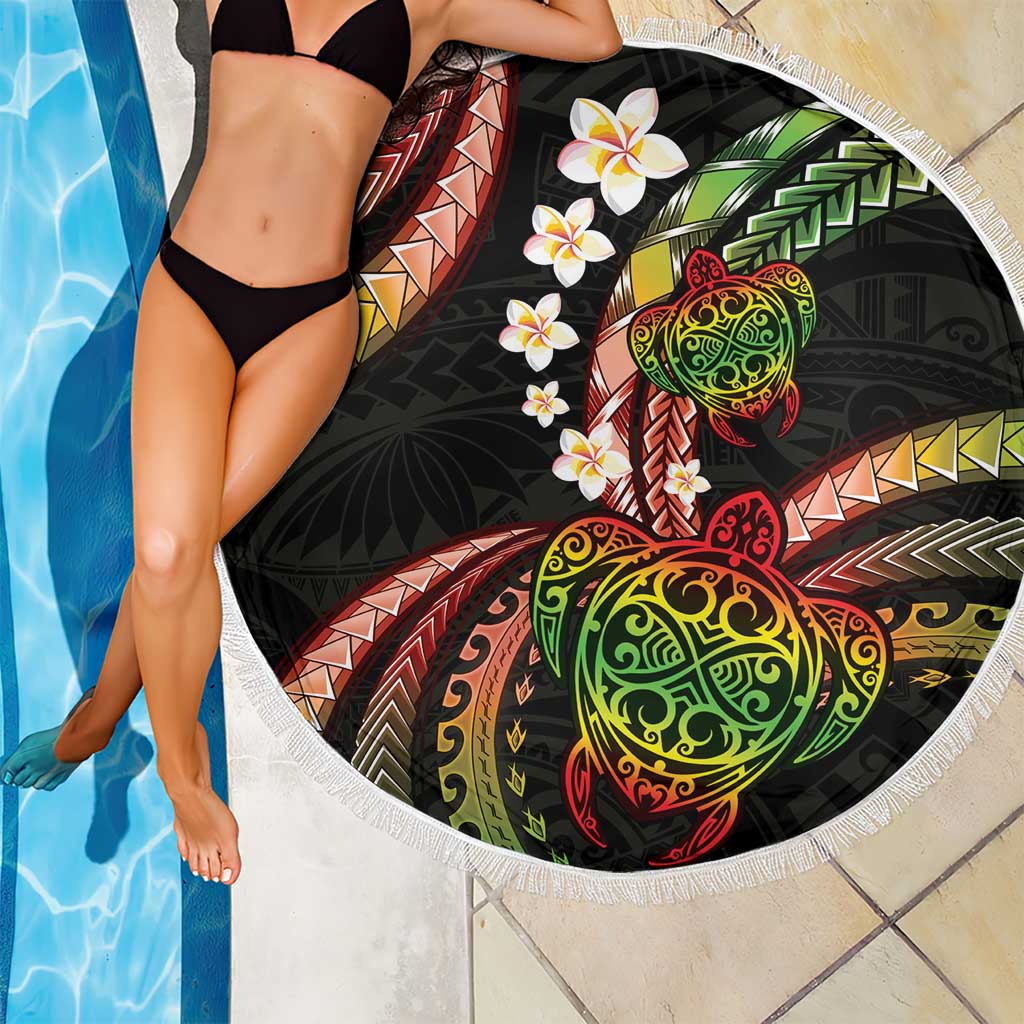 Hawaii Turtles Plumeria Beach Blanket Reggae Polynesian Pattern LT01 - Polynesian Pride