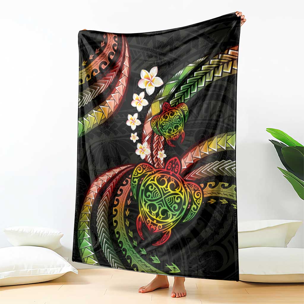 Hawaii Turtles Plumeria Blanket Reggae Polynesian Pattern LT01 - Polynesian Pride