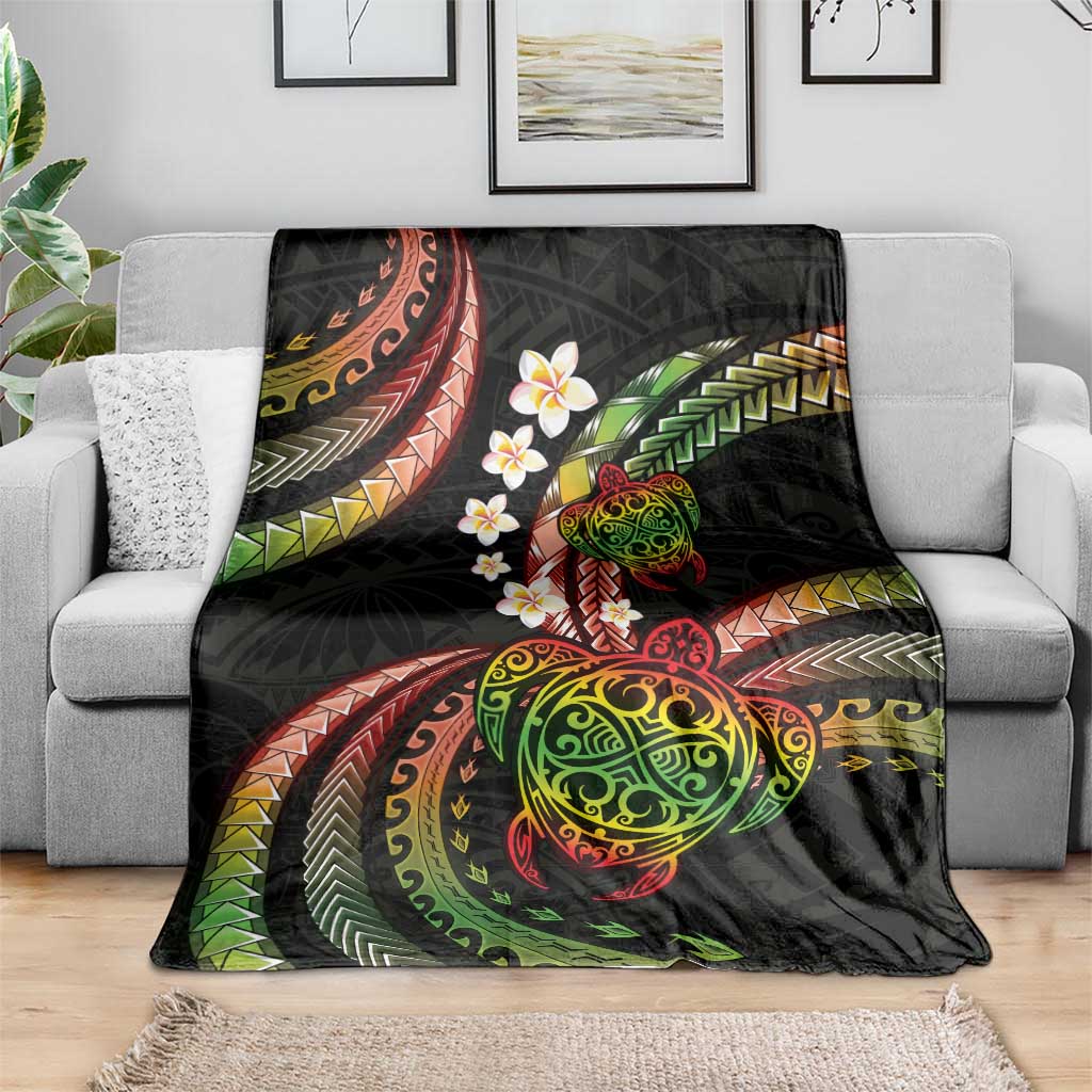 Hawaii Turtles Plumeria Blanket Reggae Polynesian Pattern LT01 - Polynesian Pride
