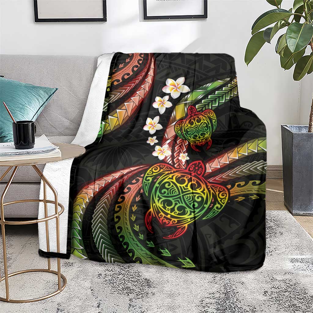 Hawaii Turtles Plumeria Blanket Reggae Polynesian Pattern LT01 - Polynesian Pride
