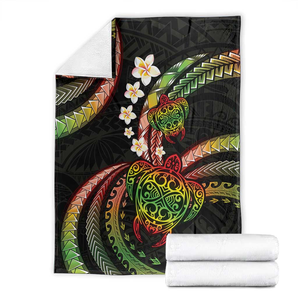 Hawaii Turtles Plumeria Blanket Reggae Polynesian Pattern LT01 - Polynesian Pride