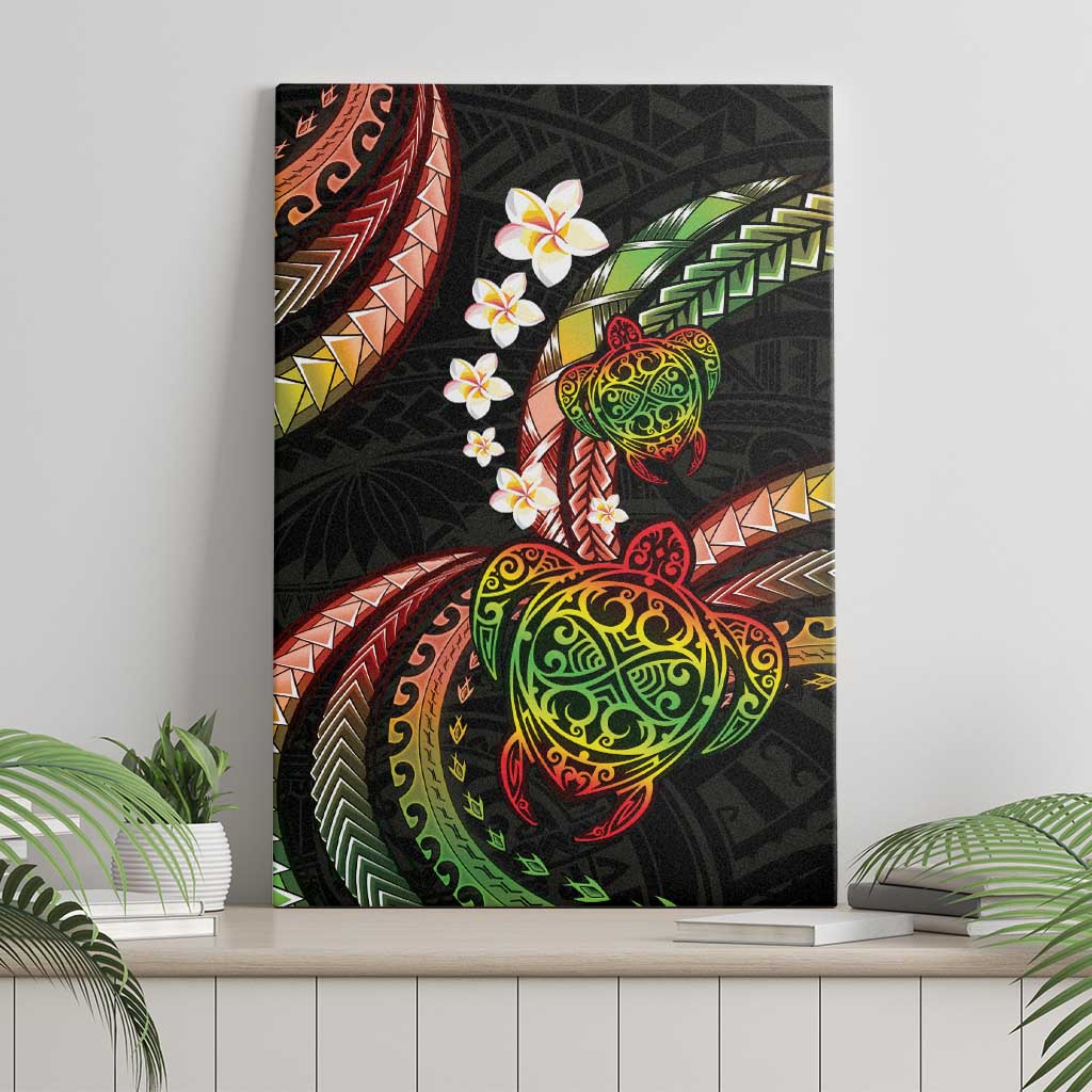 Hawaii Turtles Plumeria Canvas Wall Art Reggae Polynesian Pattern LT01 - Polynesian Pride