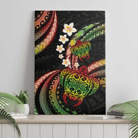 Hawaii Turtles Plumeria Canvas Wall Art Reggae Polynesian Pattern LT01 - Polynesian Pride