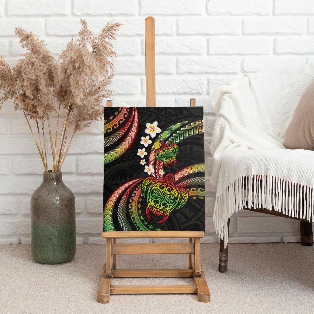 Hawaii Turtles Plumeria Canvas Wall Art Reggae Polynesian Pattern LT01 - Polynesian Pride
