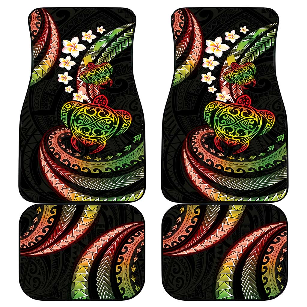 Hawaii Turtles Plumeria Car Mats Reggae Polynesian Pattern