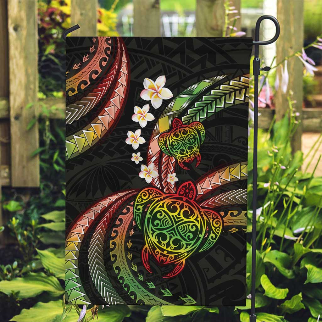 Hawaii Turtles Plumeria Garden Flag Reggae Polynesian Pattern