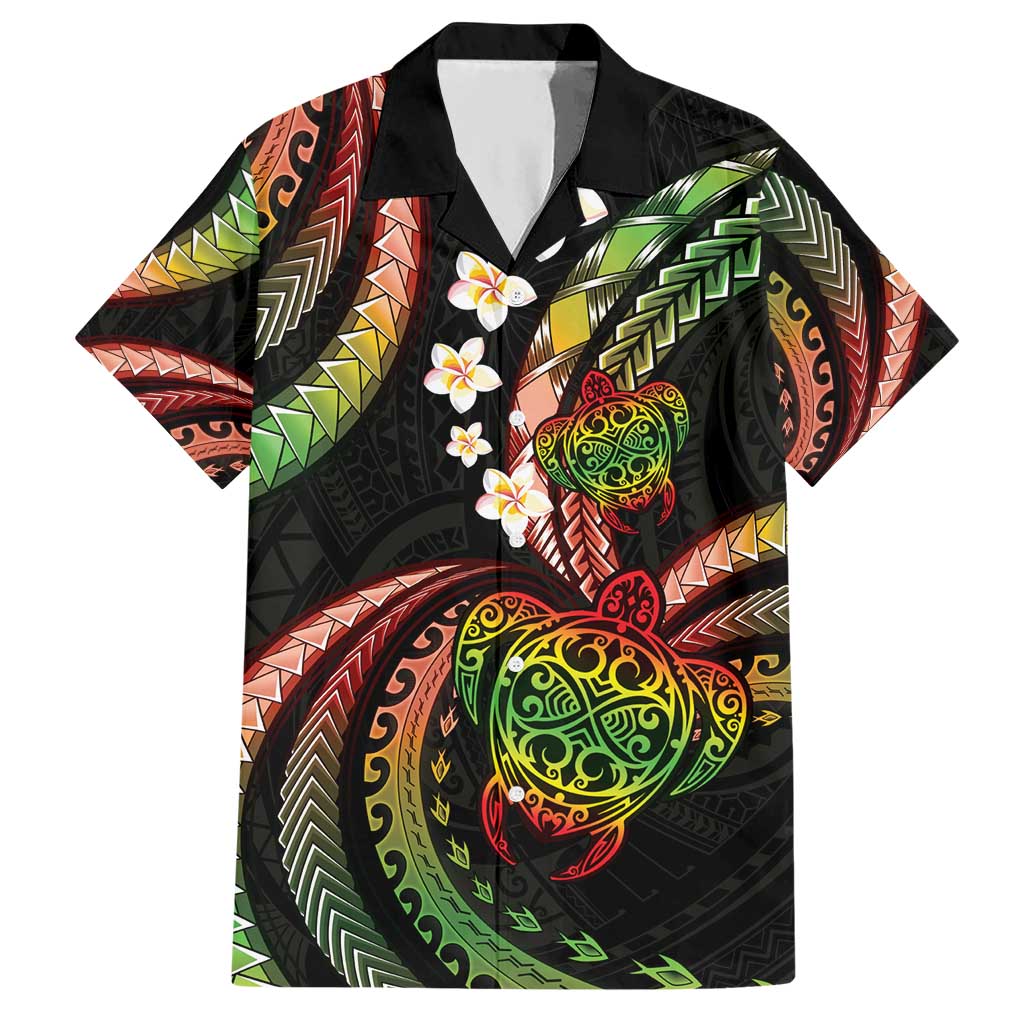Hawaii Turtles Plumeria Hawaiian Shirt Reggae Polynesian Pattern LT01 Reggae - Polynesian Pride
