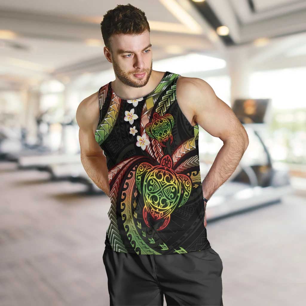 Hawaii Turtles Plumeria Men Tank Top Reggae Polynesian Pattern LT01 Reggae - Polynesian Pride