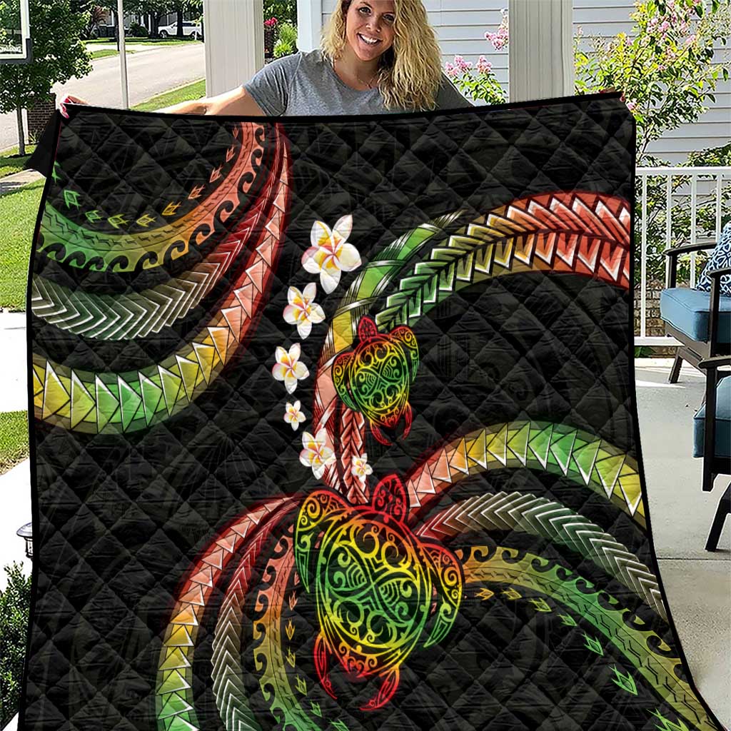 Hawaii Turtles Plumeria Quilt Reggae Polynesian Pattern