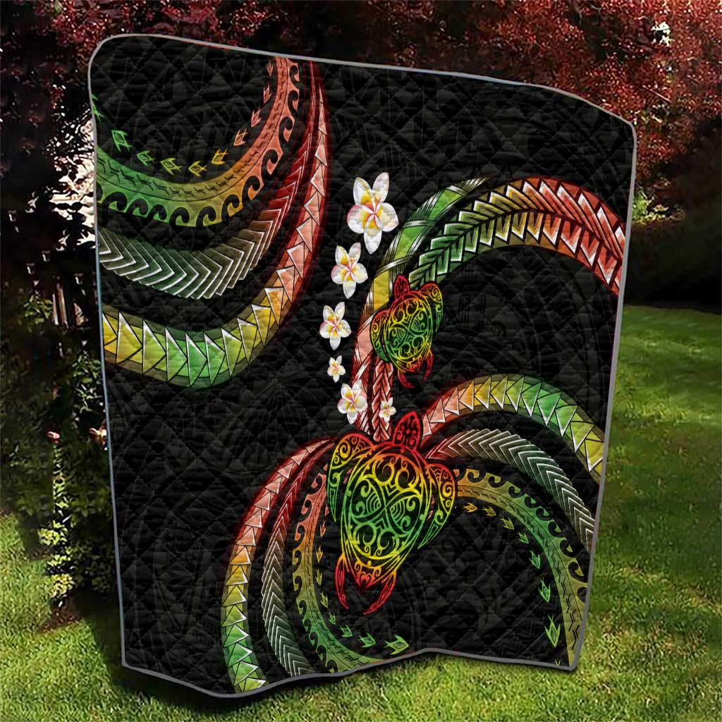 Hawaii Turtles Plumeria Quilt Reggae Polynesian Pattern