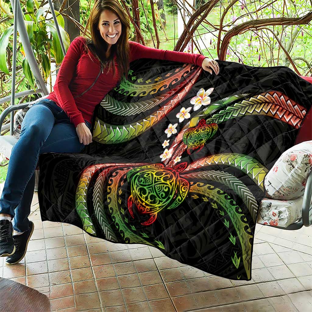 Hawaii Turtles Plumeria Quilt Reggae Polynesian Pattern