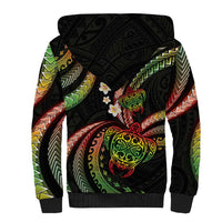 Hawaii Turtles Plumeria Sherpa Hoodie Reggae Polynesian Pattern LT01 - Polynesian Pride