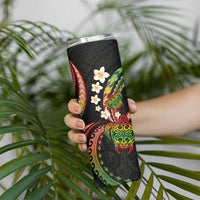 Hawaii Turtles Plumeria Skinny Tumbler Reggae Polynesian Pattern
