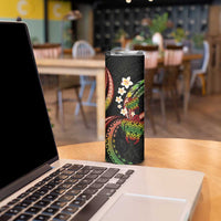 Hawaii Turtles Plumeria Skinny Tumbler Reggae Polynesian Pattern