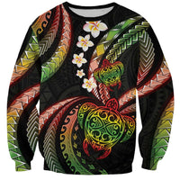Hawaii Turtles Plumeria Sweatshirt Reggae Polynesian Pattern LT01 Unisex Reggae - Polynesian Pride