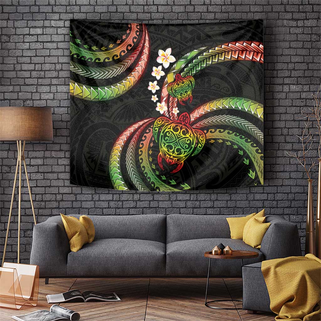 Hawaii Turtles Plumeria Tapestry Reggae Polynesian Pattern