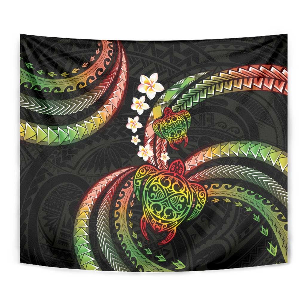 Hawaii Turtles Plumeria Tapestry Reggae Polynesian Pattern