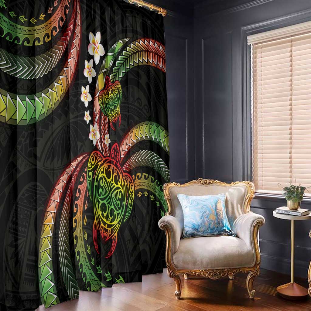 Hawaii Turtles Plumeria Window Curtain Reggae Polynesian Pattern LT01 - Polynesian Pride