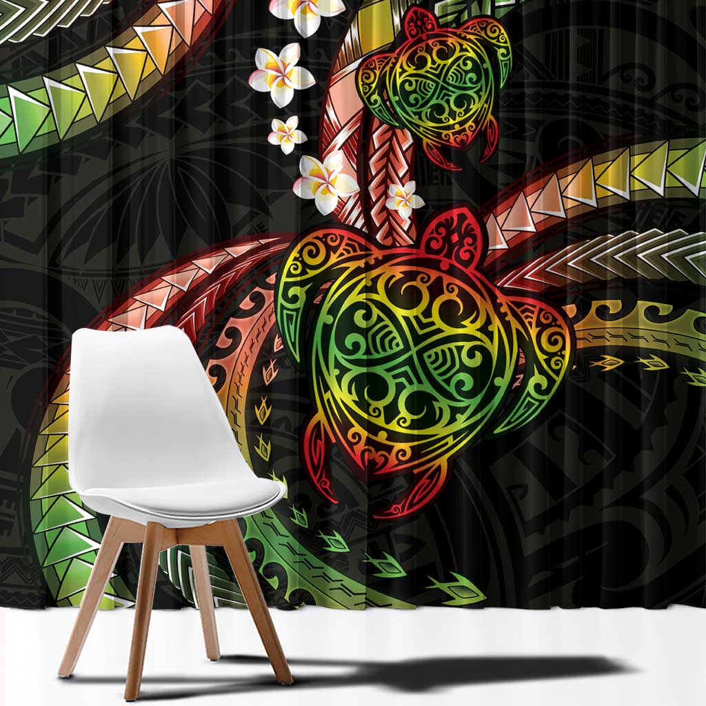 Hawaii Turtles Plumeria Window Curtain Reggae Polynesian Pattern LT01 - Polynesian Pride