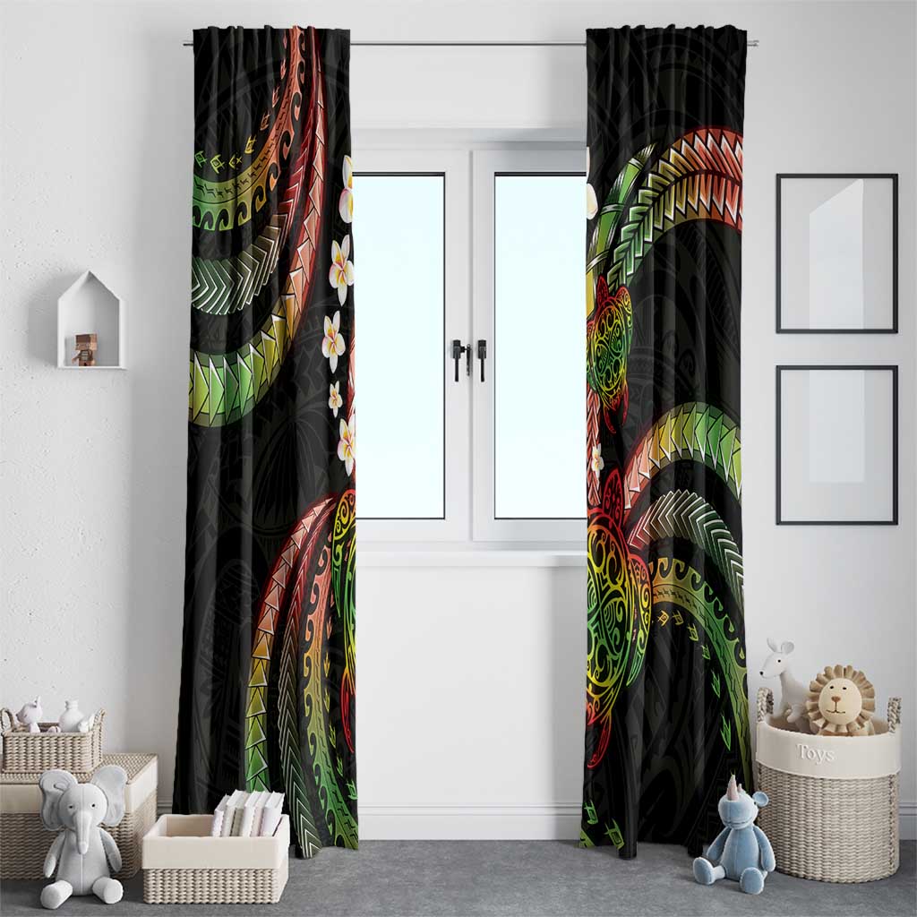 Hawaii Turtles Plumeria Window Curtain Reggae Polynesian Pattern LT01 - Polynesian Pride