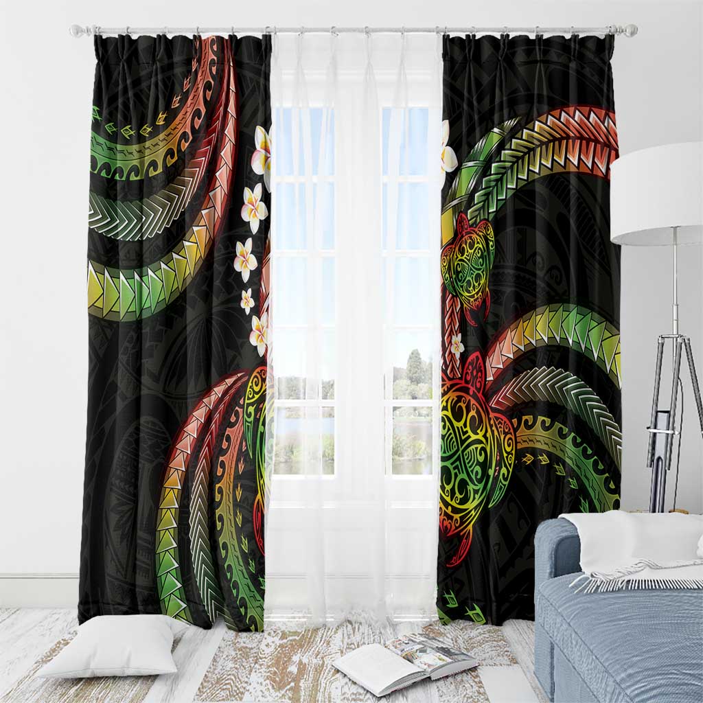 Hawaii Turtles Plumeria Window Curtain Reggae Polynesian Pattern LT01 - Polynesian Pride