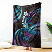 Hawaii Turtles Plumeria Blanket Amethyst Gradient Polynesian Pattern LT01 - Polynesian Pride