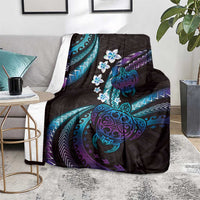 Hawaii Turtles Plumeria Blanket Amethyst Gradient Polynesian Pattern LT01 - Polynesian Pride