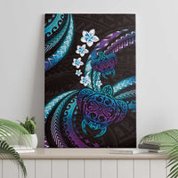 Hawaii Turtles Plumeria Canvas Wall Art Amethyst Gradient Polynesian Pattern LT01 - Polynesian Pride