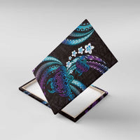 Hawaii Turtles Plumeria Canvas Wall Art Amethyst Gradient Polynesian Pattern LT01 With Frame Purple - Polynesian Pride