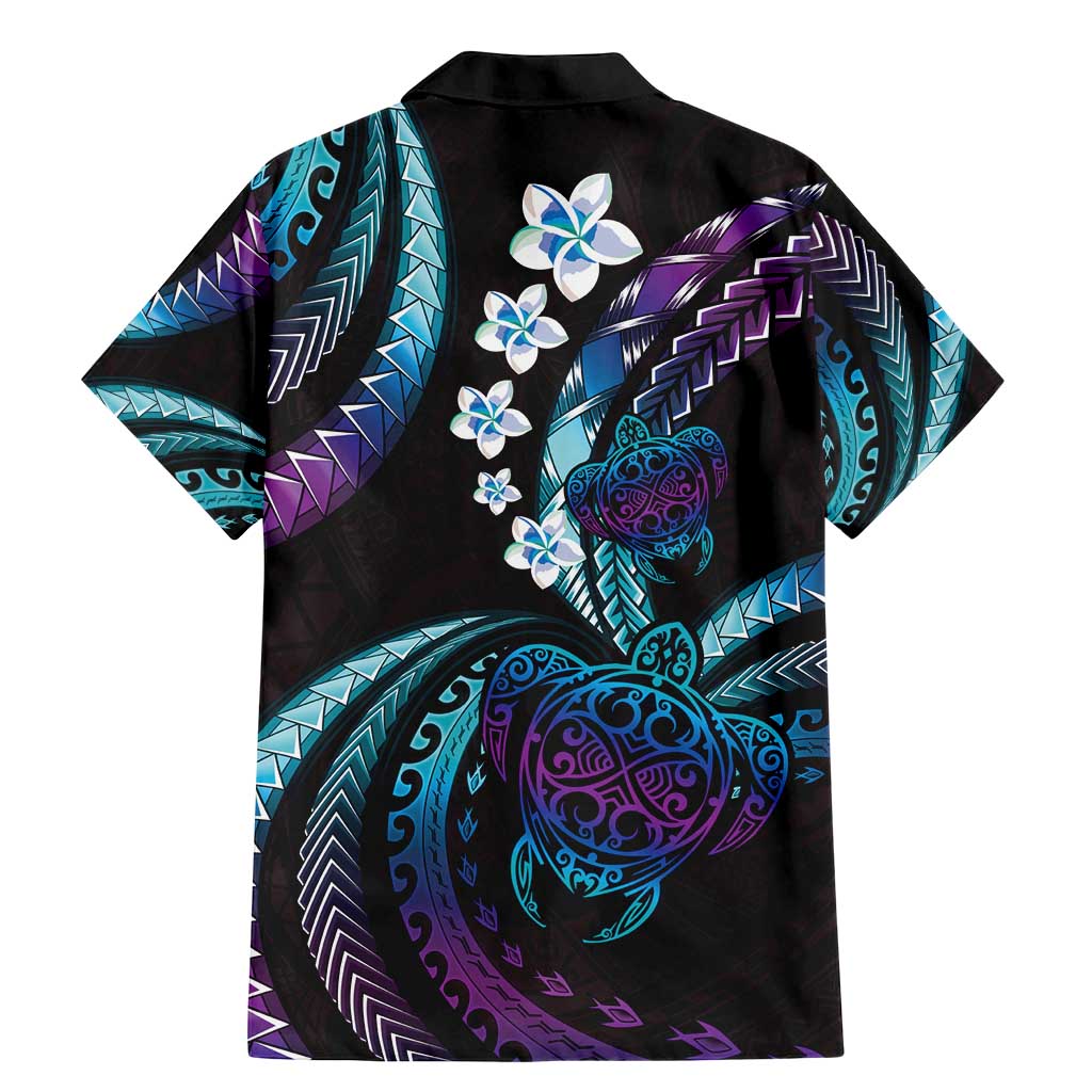 Hawaii Turtles Plumeria Family Matching Mermaid Dress and Hawaiian Shirt Amethyst Gradient Polynesian Pattern