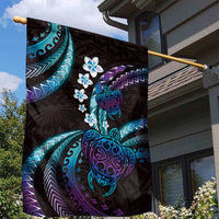Hawaii Turtles Plumeria Garden Flag Amethyst Gradient Polynesian Pattern