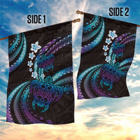 Hawaii Turtles Plumeria Garden Flag Amethyst Gradient Polynesian Pattern