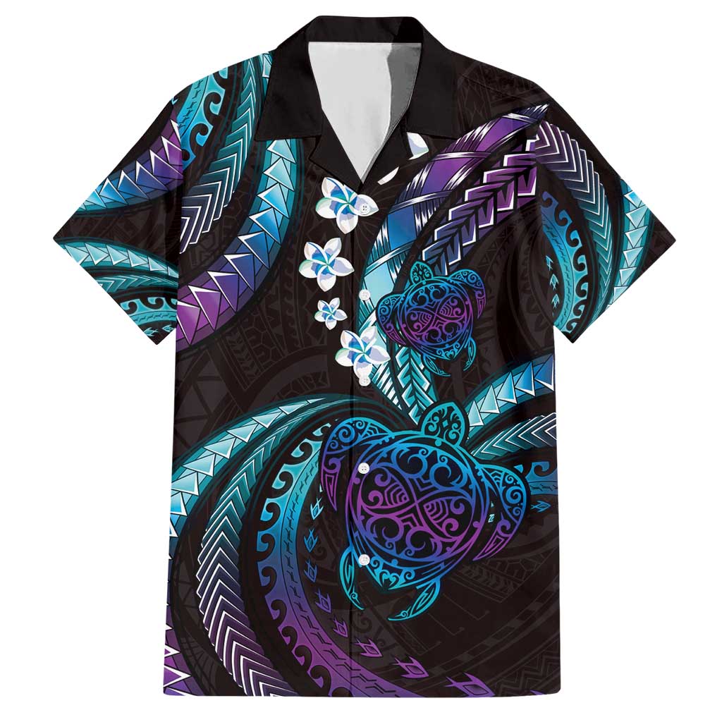 Hawaii Turtles Plumeria Hawaiian Shirt Amethyst Gradient Polynesian Pattern LT01 Purple - Polynesian Pride