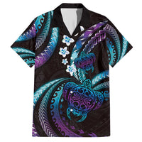 Hawaii Turtles Plumeria Hawaiian Shirt Amethyst Gradient Polynesian Pattern LT01 Purple - Polynesian Pride