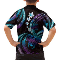Hawaii Turtles Plumeria Hawaiian Shirt Amethyst Gradient Polynesian Pattern LT01 - Polynesian Pride