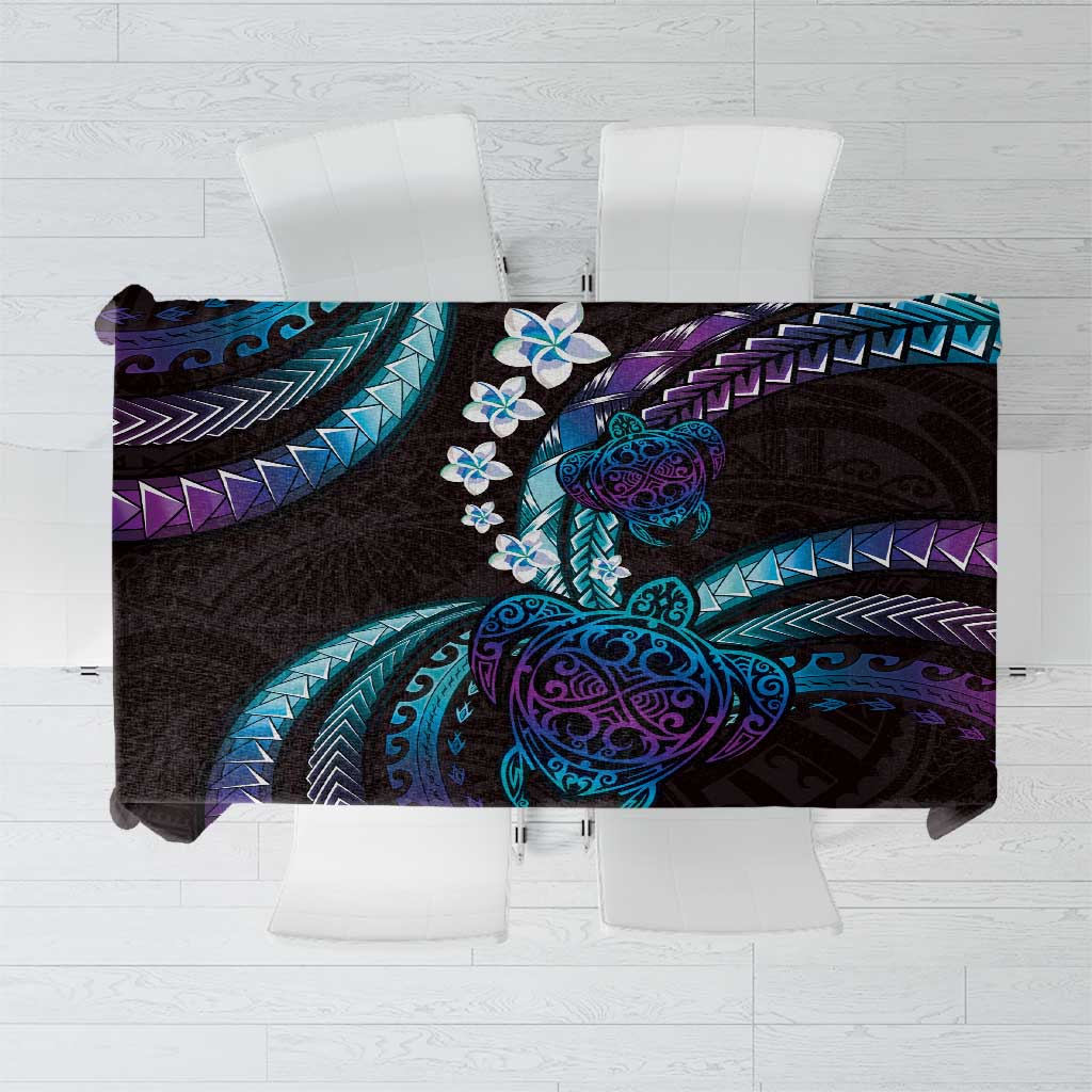 Hawaii Turtles Plumeria Tablecloth Amethyst Gradient Polynesian Pattern LT01 Purple - Polynesian Pride
