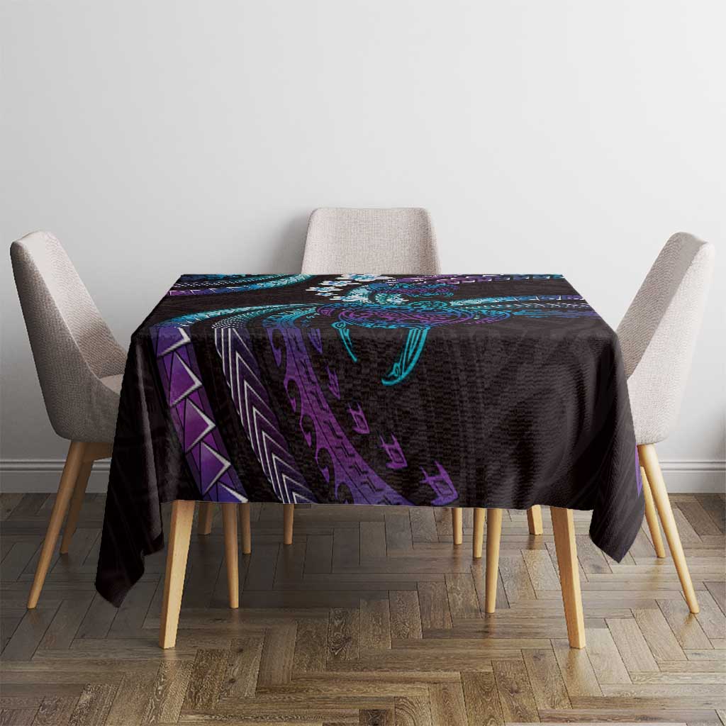 Hawaii Turtles Plumeria Tablecloth Amethyst Gradient Polynesian Pattern LT01 - Polynesian Pride