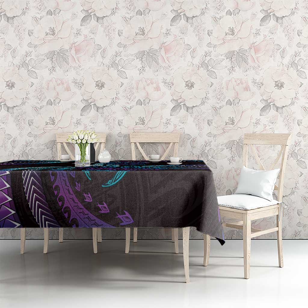 Hawaii Turtles Plumeria Tablecloth Amethyst Gradient Polynesian Pattern LT01 - Polynesian Pride