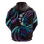 Hawaii Turtles Plumeria Zip Hoodie Amethyst Gradient Polynesian Pattern