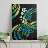 Hawaii Turtles Plumeria Canvas Wall Art Chartreuse Cyan Polynesian Pattern LT01 - Polynesian Pride